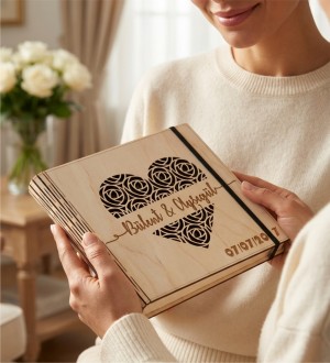 Fotoğraf Albümü - İsim Yazılı, Ahşap, Düğün ve Nişan Anıları ile Zamana İz Bırakın