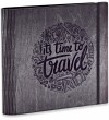 Kendin Yap Fotoğraf Albümü - İts Time to Travel Siyah Ahşap - Seyahat Anılarınızı Özgünce Yansıtın