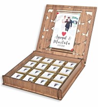 Kız Isteme Çikolatası - İsimli, Fotoğraflı ve Ahşap Kutusu ile Geleneksel Anlara Özgün Bir Tat Katın