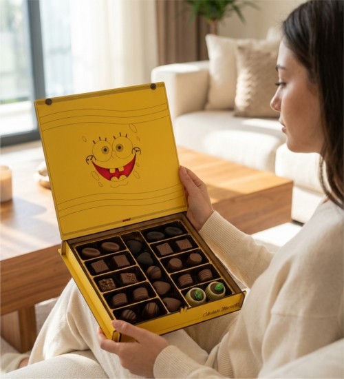 Hediyelik Çikolata - Sünger Bob -Spongebob- Temalı Kutusunda, Çocuk Ruhlara Özel Neşeli Bir Lezzet