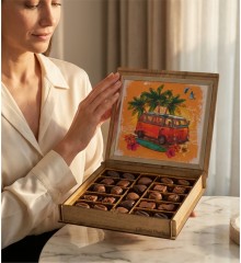 Hediyelik Çikolata - Woswos Temalı Ahşap Kutulu Özel Tasarım ile Nostaljik Bir Dokunuşla Tatlı Bir Sürpriz