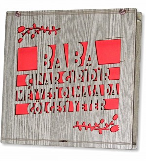 Babaya Hediye Çikolata Kutusu - Baba Çınar Gibidir, Meyvesi Olmasa da Gölgesi Yeter Yazılı, Güçlü ve Sevgi Dolu Bir Teşekkür Sunumu