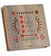 Özür Hediyesi Şık Çikolata Kutusu -Lütfen Beni Affet- Yazılı, İçten Bir Özrün En Lezzetli Hali