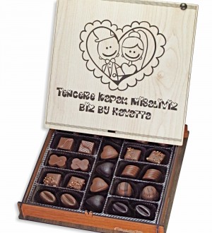 Hediyelik Çikolata -Tencere Kapak Misali- Yazılı Şık Kutulu, Birbirini Tamamlayan Aşklara Tatlı Bir Gönderme