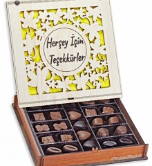 Hediyelik Çikolata - Her Şey İçin Teşekkürler Yazılı Kutusuyla Minnettarlığınızı Tatlı Bir Hediye ile Anlatın