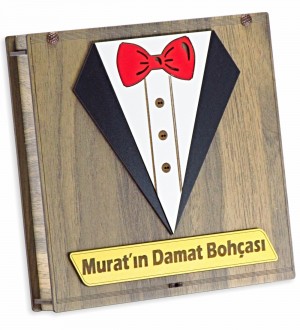 Kişiye Özel İsimli Ahşap Kutulu Damat Bohçası Çikolatası Düğün Çikolata Kişiye Özel İsimli Ahşap Kutulu Damat Bohçası Çikolatası Düğün Çikolata
