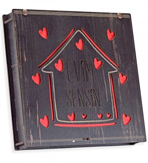 Romantik Çikolata Hediye - Evim Sensin Yazılı Kutulu Spesiyal - Sevdiğiniz Kişiye Kalbinizi Hediye Edin