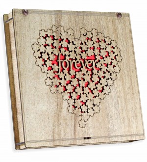 Şık, Kalpli Hediyelik Çikolata - Forever Yazılı Çiçek Desenli - Sevginizi Sonsuzlaştıran Zarif Bir Seçim