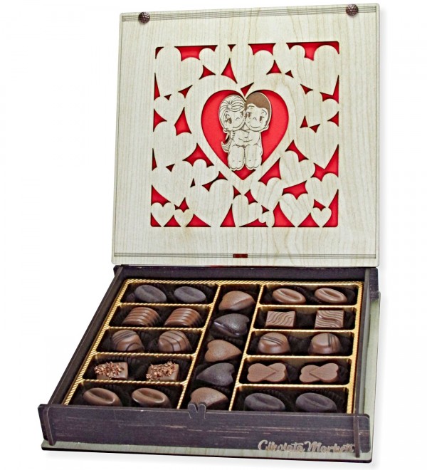 Kalpler İçinde Şıp Sevdi Sevgililer, Sevgiye Hediyelik Çikolata - Sevgililer Günü Çikolatası, Hediye Çikolata, Kalpler İçinde Çikolata