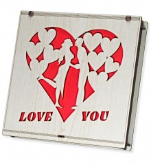 Hediyelik Spesiyal Çikolata -Love You- Yazılı Ahşap Kutulu - Kalpten Gelen Lezzetli Bir Hediye Sunun