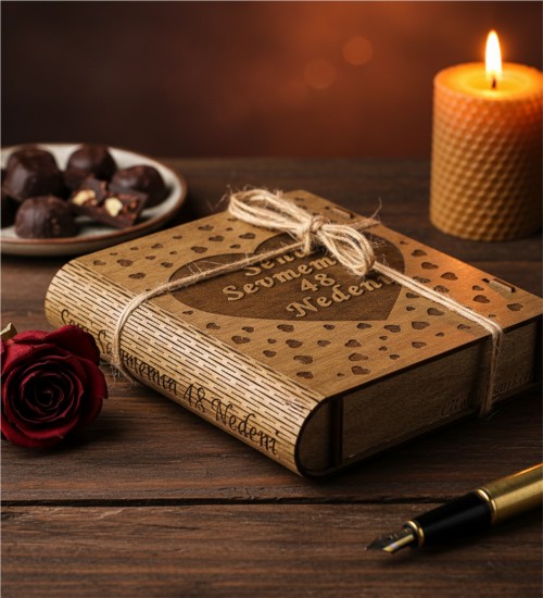 Kitap Kutulu, Şık Hediye Çikolata - Seni Sevmemin 48 Nedeni - Aşkı Anlatmanın En Tatlı ve Anlamlı Yolu