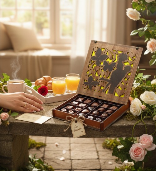 Kutulu Çikolata - Kavuşan Sevgililer Figürlü Tatlı Bir Hediye ile Birleşen Kalpler İçin Romantik ve Anlamlı Bir Seçim