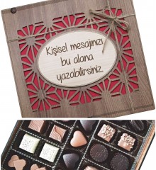 Hediyelik Çikolata - Kişiye Özel Mesajlı, Şık Ahşap Kutulu - Duygularınızı Zarifçe İfade Edin