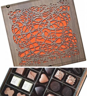 Kutulu Hediyelik Spesiyal Çikolata Şık Sarmal Desenli Ahşap, Estetik ve Lezzetin Uyumu ile Hazırlandı