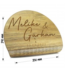 Masa İsimliği Yuvarlak Ahşap - Özel Günler İçin Kişiye Özel, Şıklığı ve Kişiselliği Buluşturan Zarif Bir Detay