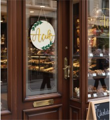 Kapı Süsü -Açık/Kapalı- Yazılı İş Yerleri İçin Ahşap Tabela ile Ziyaretçilerinizi Şıkça Yönlendirin