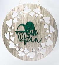 Açık-Kapalı Kapı Süsü - Çift Taraflı Tasarım Mağaza ve İşyeri İçin Pratik ve Şık Çözüm