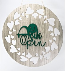 Açık-Kapalı Kapı Süsü - Çift Taraflı Tasarım Mağaza ve İşyeri İçin Pratik ve Şık Çözüm