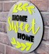 Home Sweet Home Yazılı Süslemeli Ahşap ve Pleksi Kapı Süsü