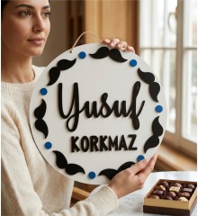 İsimli Ahşap Kapı Süsü - Erkek Bebek ve Çocuk Odaları İçin Miniklerin Dünyasına Özel Dekorasyon