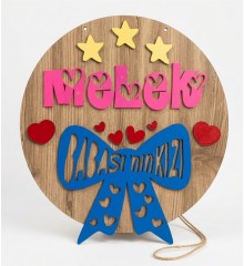 İsimli Kapı Süsü - Babasının Kızı Yazılı Kız Bebek/Çocuk Odası için Sevgiyle Hazırlanmış Şirin Bir Detay