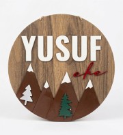 İsimli Kapı Süsü - Dağ Manzaralı, Erkek Bebek / Çocuk Odası ile Doğanın Huzurunu Minik Odanıza Taşıyın