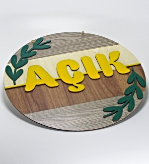 -Açık- Yazılı Ahşap Kapı/Duvar Süsü Mağazalara Özel Tasarımı ile Profesyonel ve Zarif Bir İzlenim -Açık- Yazılı Ahşap Kapı/Duvar Süsü Mağazalara Özel Tasarımı ile Profesyonel ve Zarif Bir İzlenim