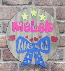 İsimli Kapı Süsü - Babasının Kızı Yazılı Kız Bebek/Çocuk Odası için Sevgiyle Hazırlanmış Şirin Bir Detay