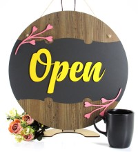 Kapı Süsü İşyerleri İçin - Open-Close Yazılı 35cm Şık Tabela - Zarif Görünümüyle Göz Dolduran Dekor