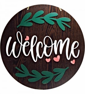 Kalpli Kapı Süsü -Welcome- Yazılı Ağaç Dalı Süslemeli Ahşap ile Sevgi Dolu Bir Giriş Atmosferi Kalpli Kapı Süsü -Welcome- Yazılı Ağaç Dalı Süslemeli Ahşap ile Sevgi Dolu Bir Giriş Atmosferi