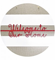 Ahşap Kapı/Duvar Süsü -Welcome To Our Home- Yazılı Şık Tasarımı ile Misafirlerinize Sevgiyle Merhaba Deyin