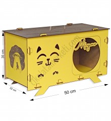 Kedi Evi - Kişiye Özel, İsimli, Sarı Ahşap, Şık ve Kullanışlı - Minik Dostlarınıza Konforlu ve Tarz Sahibi Bir Alan Kedi Evi - Kişiye Özel, İsimli, Sarı Ahşap, Şık ve Kullanışlı - Minik Dostlarınıza Konforlu ve Tarz Sahibi Bir Alan