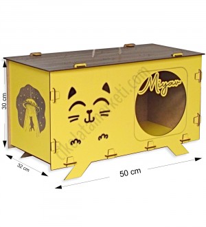 Kedi Evi - Kişiye Özel, İsimli, Sarı Ahşap, Şık ve Kullanışlı - Minik Dostlarınıza Konforlu ve Tarz Sahibi Bir Alan Kedi Evi - Kişiye Özel, İsimli, Sarı Ahşap, Şık ve Kullanışlı - Minik Dostlarınıza Konforlu ve Tarz Sahibi Bir Alan