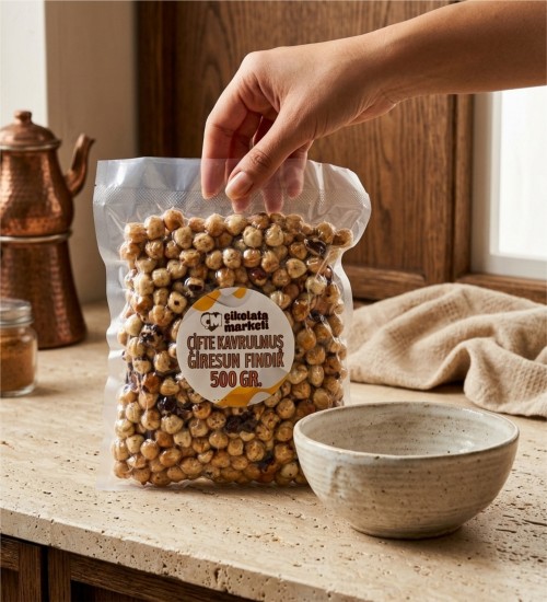 2x500 gr. Çifte Kavrulmuş Fındık | Vakumlu Paket Atıştırmalık ile Aile Boyu Lezzetli ve Taptaze Atıştırmalık