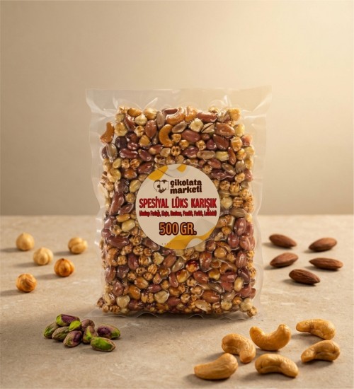 2x500 gr. Spesiyal Karışık Çerez | Vakumlu Paket Atıştırmalık ile Özenle Seçilmiş Lezzetleri Paylaşmanın Keyfi
