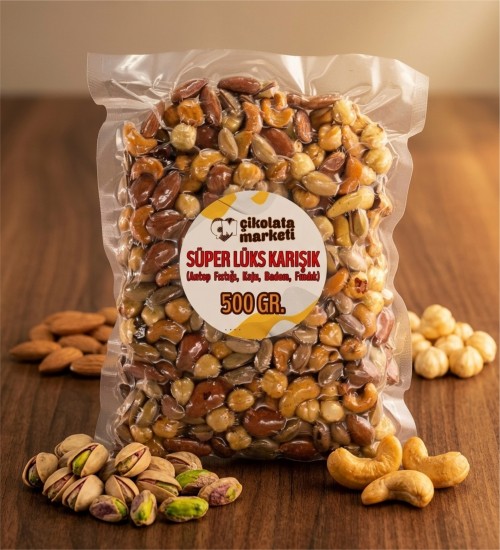 500 gr. Süper Lüks Karışık Çerez | Vakumlu Paket Atıştırmalık ile Seçkin Lezzetleri Tek Pakette Keşfedin