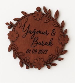 Ahşap Magnet - İsimli Tarihli Nikah Nişan Düğün Kına Model 3 ile Klasik Şıklıkta Kalıcı Bir Anı Bırakın Ahşap Magnet - İsimli Tarihli Nikah Nişan Düğün Kına Model 3 ile Klasik Şıklıkta Kalıcı Bir Anı Bırakın