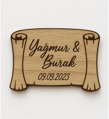 Ahşap Magnet -Sultan Fermanı- İsimli Tarihli Nikah Nişan Kına İçin Osmanlı Esintili Zarif ve Anlamlı Bir Hatıra Ahşap Magnet -Sultan Fermanı- İsimli Tarihli Nikah Nişan Kına İçin Osmanlı Esintili Zarif ve Anlamlı Bir Hatıra
