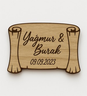 Ahşap Magnet -Sultan Fermanı- İsimli Tarihli Nikah Nişan Kına İçin Osmanlı Esintili Zarif ve Anlamlı Bir Hatıra Ahşap Magnet -Sultan Fermanı- İsimli Tarihli Nikah Nişan Kına İçin Osmanlı Esintili Zarif ve Anlamlı Bir Hatıra