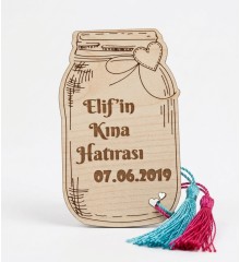 Ahşap Magnet - Kavanoz Figürlü İsimli ve Tarihli - Nikah / Nişan / Kına İçin Sıradışı Tasarımıyla Fark Yaratan Tatlı Bir Anı