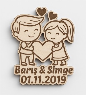 Ahşap Magnet - Sevgili Figürlü - Nikan / Nişan / Kına Gibi Özel Günlerinize Romantik ve Kalıcı Bir Hatıra Ahşap Magnet - Sevgili Figürlü - Nikan / Nişan / Kına Gibi Özel Günlerinize Romantik ve Kalıcı Bir Hatıra