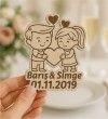 Ahşap Magnet - Sevgili Figürlü - Nikan / Nişan / Kına Gibi Özel Günlerinize Romantik ve Kalıcı Bir Hatıra