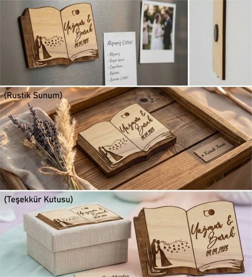 Magnet - Kitap Model - İsimli Tarihli Nikah Nişan Düğün Kına - Masalsı Bir Başlangıcı Ölümsüzleştirin Magnet - Kitap Model - İsimli Tarihli Nikah Nişan Düğün Kına - Masalsı Bir Başlangıcı Ölümsüzleştirin
