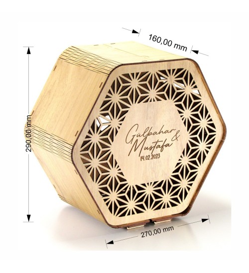 Zarf / Takı Kutusu - Altıgen Tasarım Düğün Nişan ve Özel Günlerinizi, Estetik Bir Dokunuşla Taçlandırın